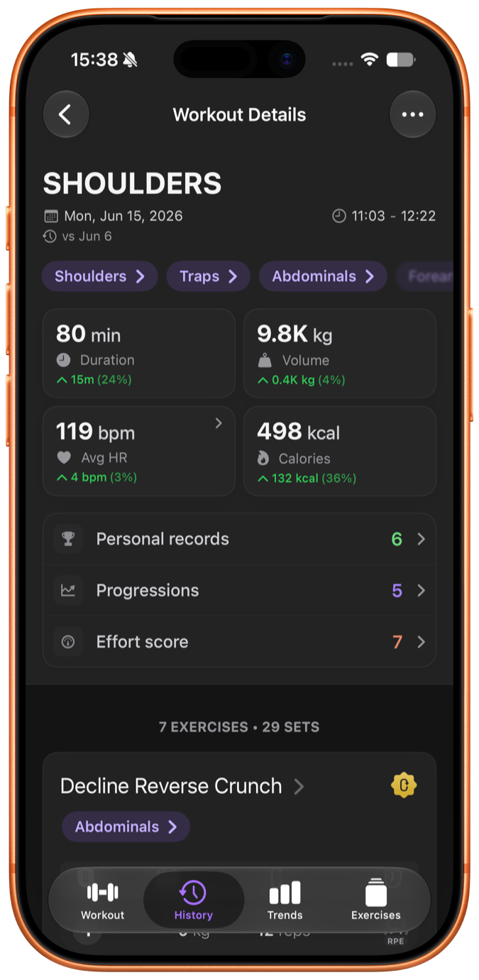A screenshot of Steady for iPhone