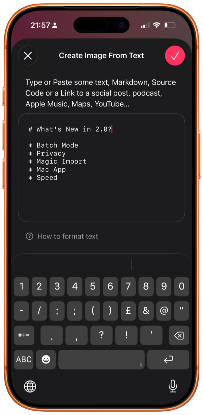 Creating a text image
