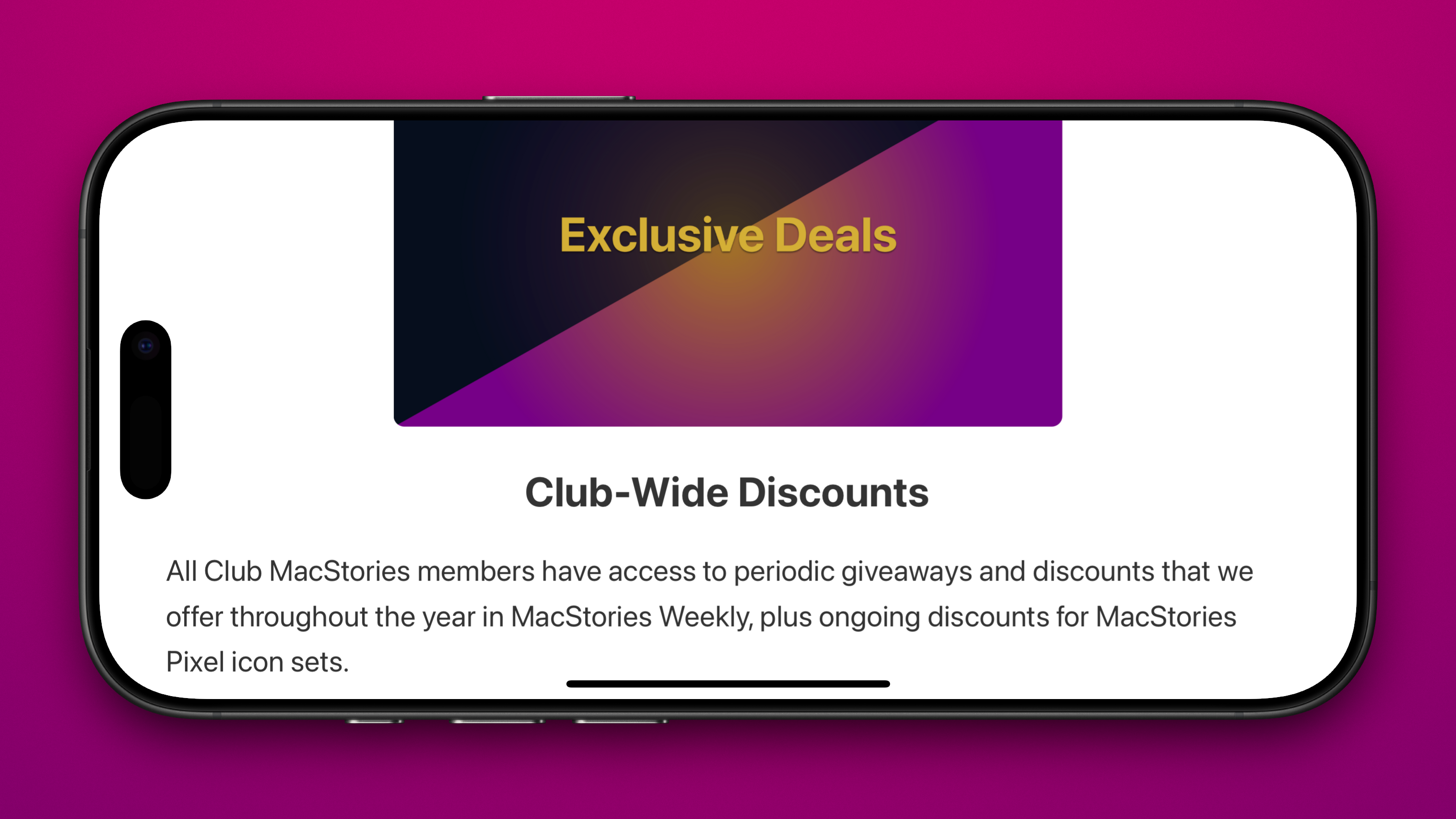 Screenshot of Club Macstories site