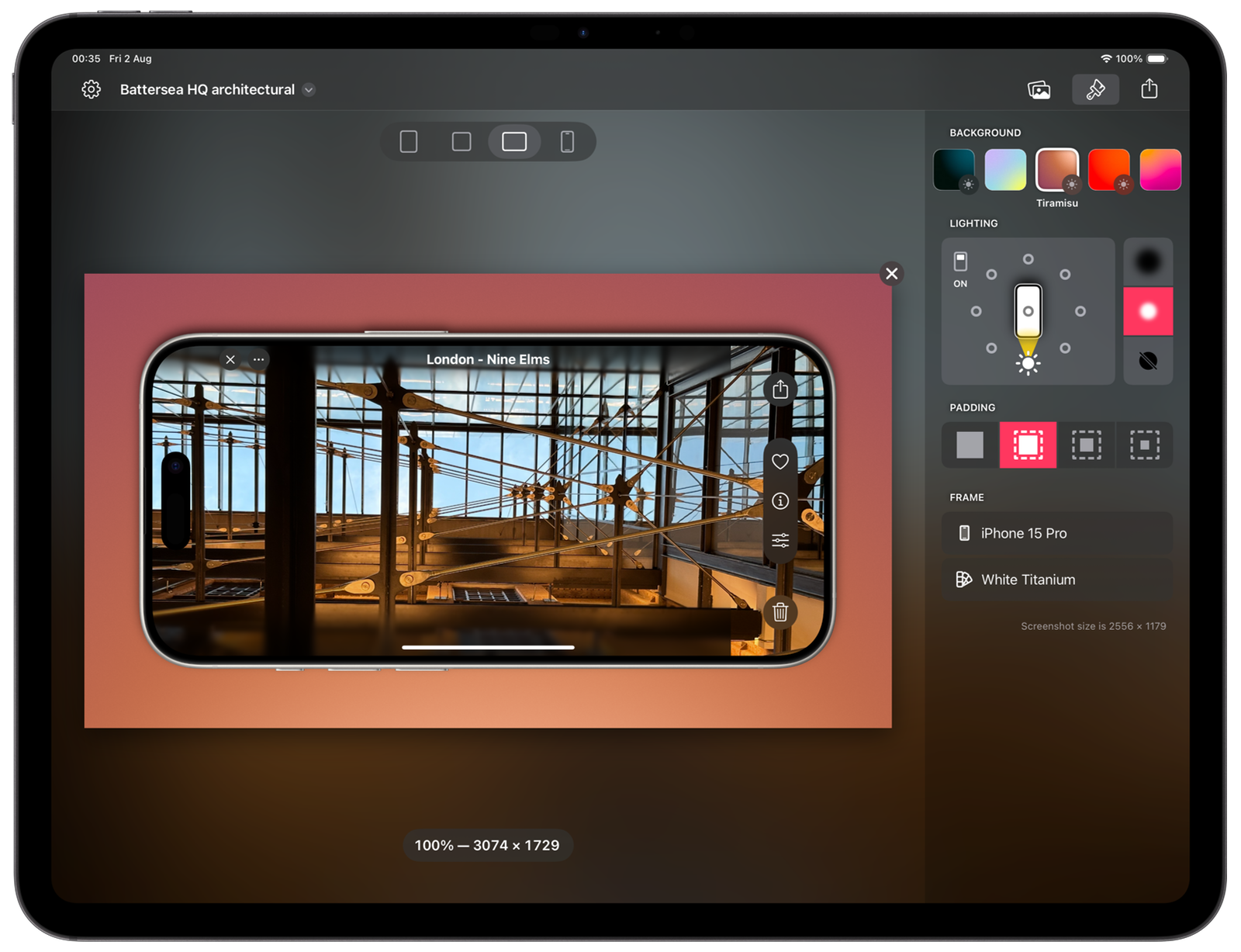A screenshot of Shareshot running on iPad