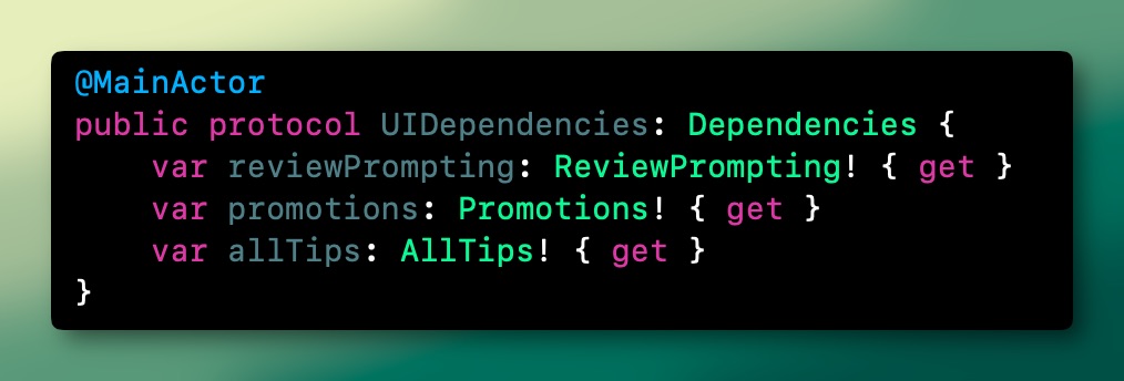 A Swift code fragment